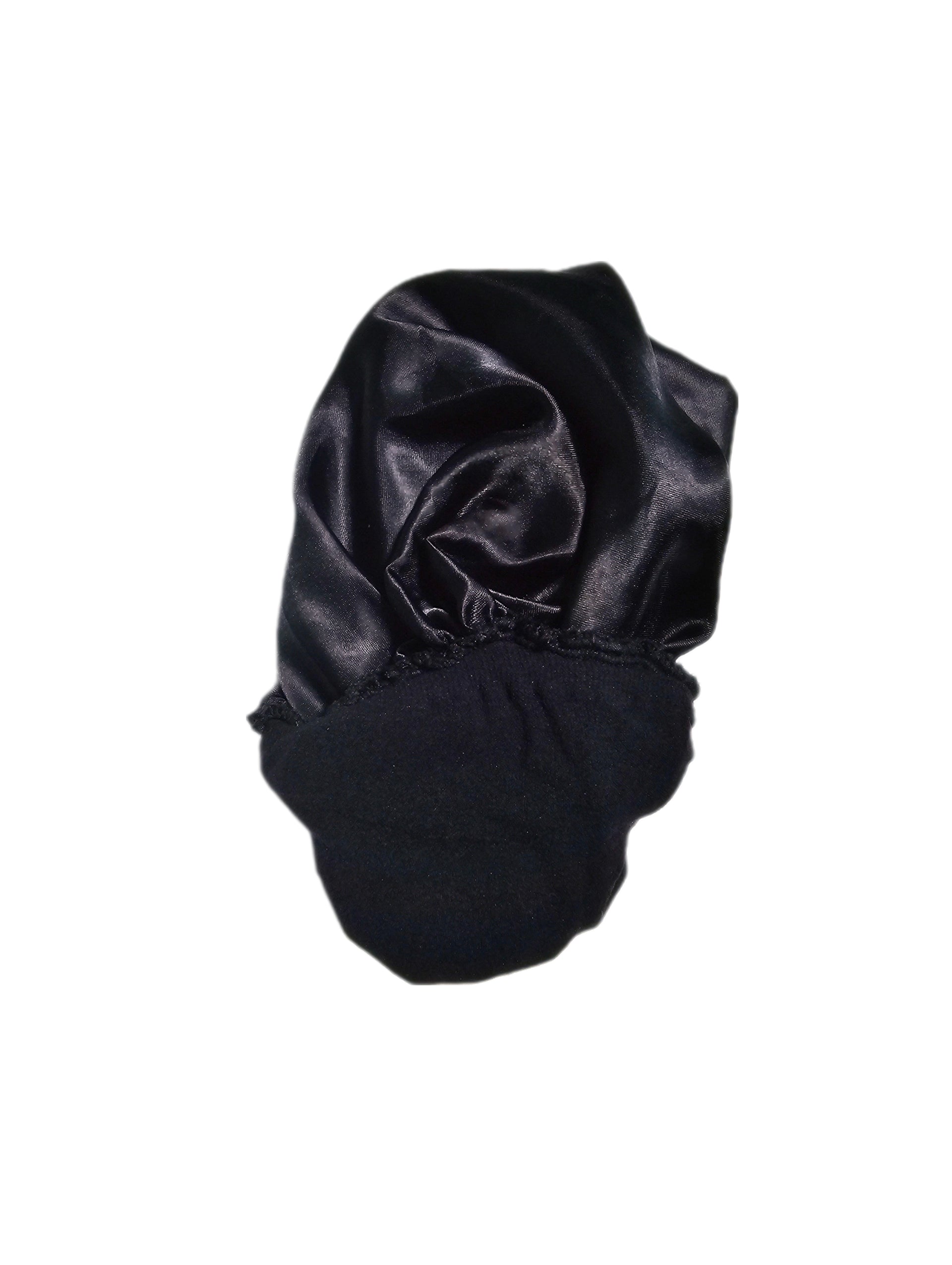 Satin lined wig cap for moisture retention, good for all hair types (4 pack black)