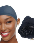 Satin lined wig cap/ wig cap with satin/ cap for moisture( Black)