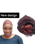 Satin lined wig cap/ wig cap with satin/ cap for moisture( Brown)